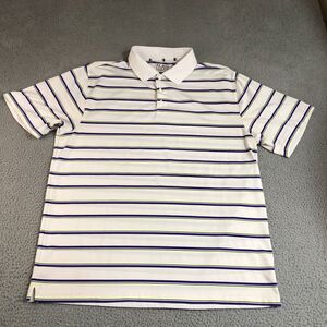 Under Armour Shirt Men 2XL XXL White Logo Polo Strip‎ Sports Golf Athletic Slit